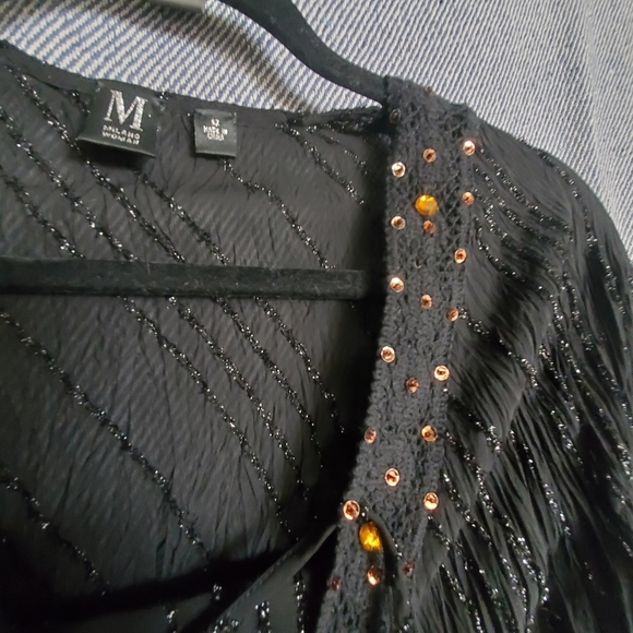 Milano Woman - Textured with Copper Sequins and Beads - Black - Size 22 EUC - Picture 3 of 9